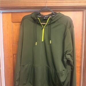Spyder Olive Green Pullover Hoodie with Neon Yellow Trim